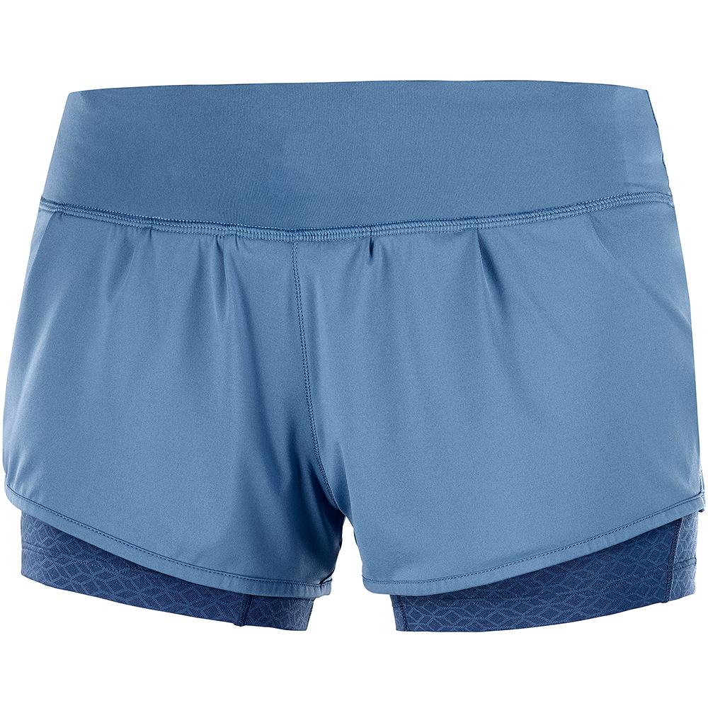 Shorts Salomon Femme Bleu - Salomon ELEVATE AERO W - France (5683-DTHWS)